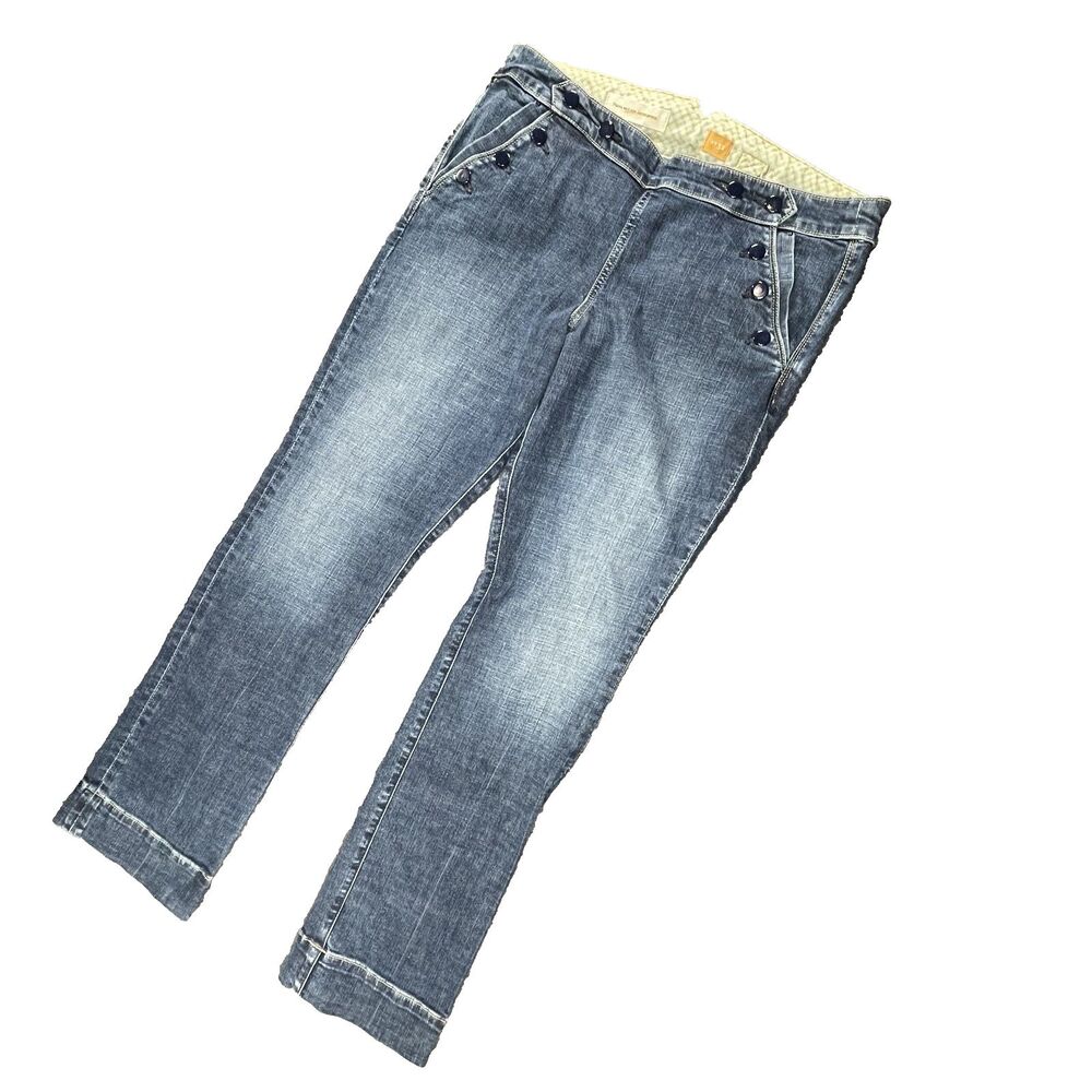 Anthropologie Pilcro & the Letterpress Jeans Sz 28 Gingham Interior Back Buckle